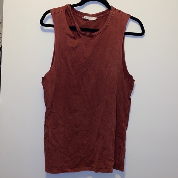 Bluenotes burgundy distressed Sleeveless top L - Picture 3 of 7